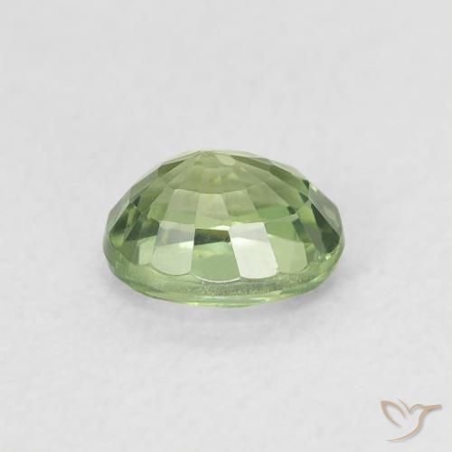 Zafiro Verde claro natural de 0.64 ct, Ovalada, VVS