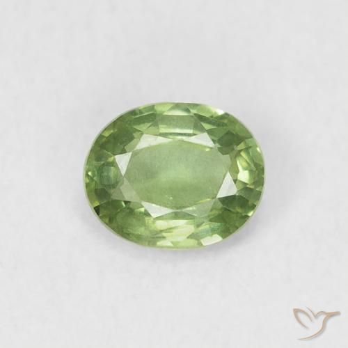 0.50ct Natural Verde medio Zafiro, Ovalada, VS
