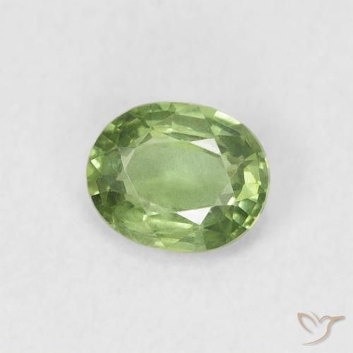 Zafiro Verde medio natural de 0.50 ct, Ovalada, VS