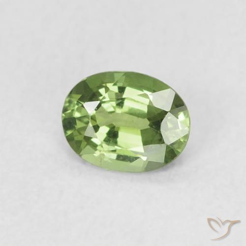 Zafiro Verde medio natural de 0.45 ct, Ovalada, VS