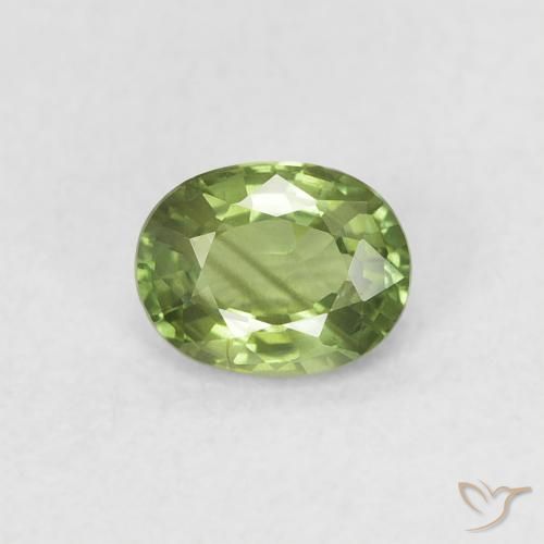 0.44ct Natural Verde bosque claro Zafiro, Ovalada, VS, Photo A