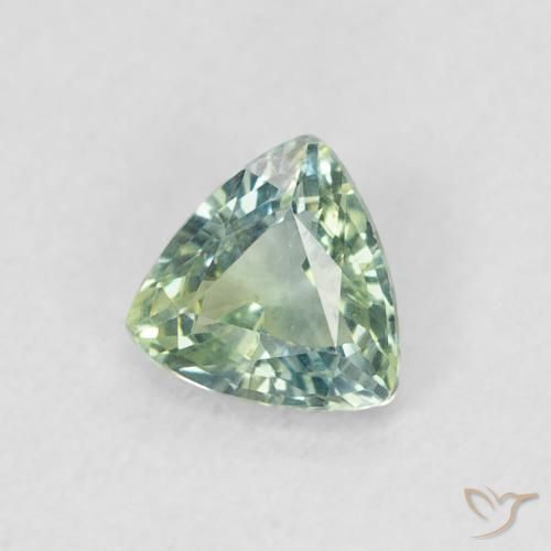 Zafiro Medium Light Green natural de 0.50 ct, Trillón, VVS-VS
