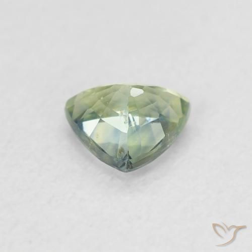 Zafiro Medium Light Green natural de 0.50 ct, Trillón, VVS-VS