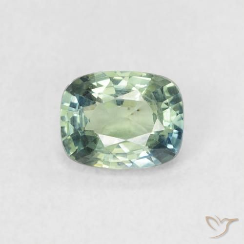 0.60ct Natural Verde azul medio Zafiro, Forma Cojín, VVS-VS