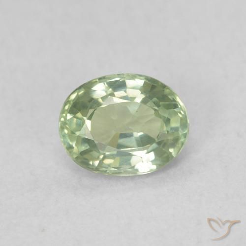 0.44ct Natural Verde salvia claro Zafiro, Ovalada, VVS-VS