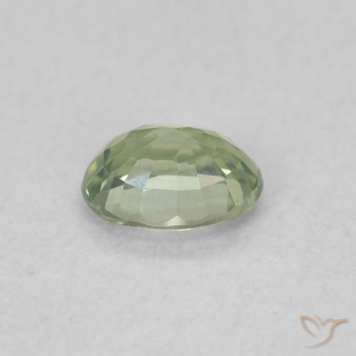 Zafiro Verde salvia claro natural de 0.44 ct, Ovalada, VVS-VS