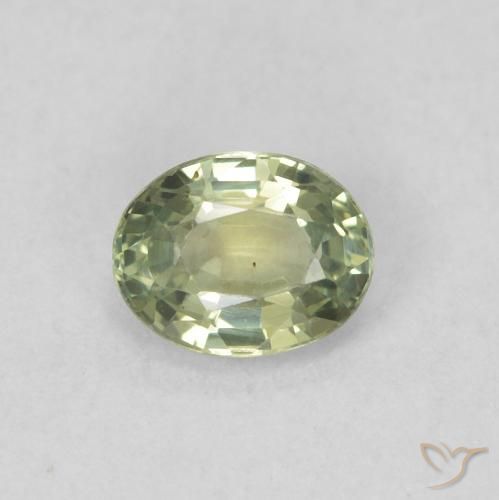0.43ct Natural Verde claro Zafiro, Ovalada, VVS-VS