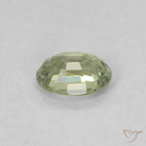 Zafiro Verde claro natural de 0.43 ct, Ovalada, VVS-VS