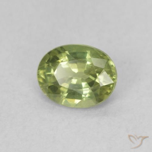 0.47ct Natural Verde amarillento Zafiro, Ovalada, VVS-VS