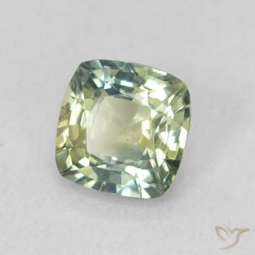 Zafiro Verde-azul natural de 0.77 ct, Forma Cojín, VS