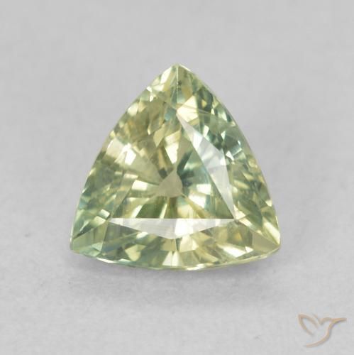 0.74ct Natural Verde cálido Zafiro, Trillón, VS