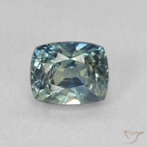 0.74ct Natural Verde-azul Zafiro, Forma Cojín, VS