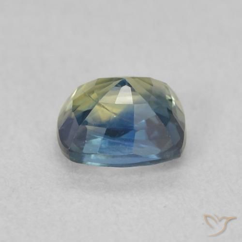Zafiro Verde-azul natural de 0.74 ct, Forma Cojín, VS