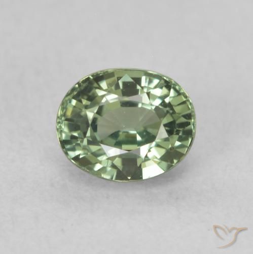 0.73ct Natural Verde bosque claro Zafiro, Ovalada, VVS-VS