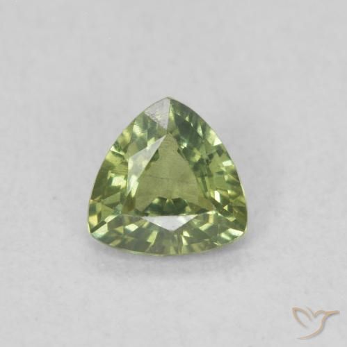 0.35ct Natural Verde amarillento Zafiro, Trillón, VVS-VS