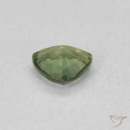 Zafiro Verde amarillento natural de 0.35 ct, Trillón, VVS-VS