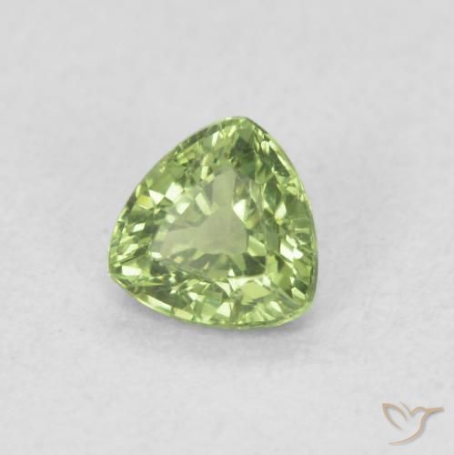 Zafiro Verde medio natural de 0.46 ct, Trillón, VVS-VS