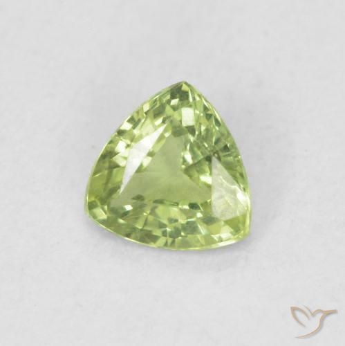 Zafiro Verde vivo claro natural de 0.40 ct, Trillón, VVS-VS