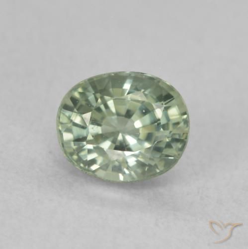0.68ct Natural Verde medio Zafiro, Ovalada, VVS-VS