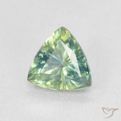Zafiro Verde claro natural de 0.79 ct, Trillón, VVS