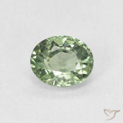 0.55ct Natural Verde medio Zafiro, Ovalada, VVS-VS