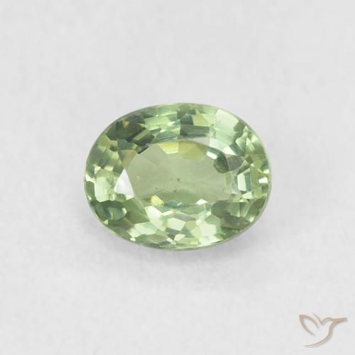 0.57ct Natural Verde salvia claro Zafiro, Ovalada, VVS-VS