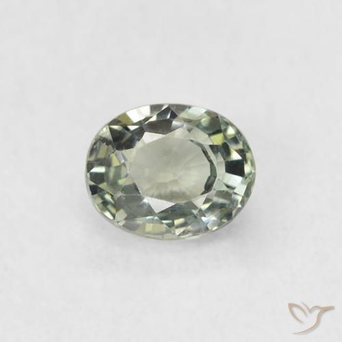 0.56ct Natural Verde medio Zafiro, Ovalada, VVS-VS