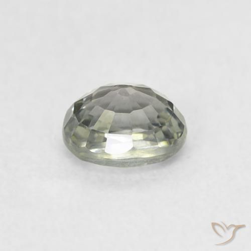 Zafiro Verde medio natural de 0.56 ct, Ovalada, VVS-VS