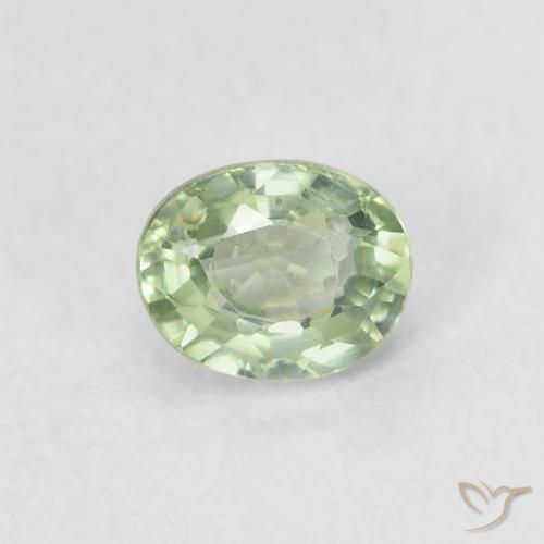 0.60ct Natural Verde muy claro Zafiro, Ovalada, VVS-VS