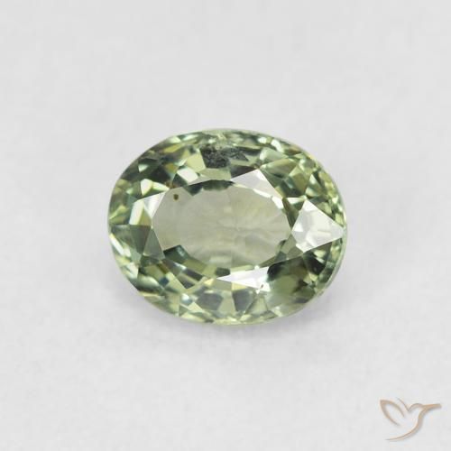 0.60ct Natural Verde salvia Zafiro, Ovalada, VVS-VS
