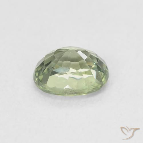 Zafiro Verde salvia natural de 0.60 ct, Ovalada, VVS-VS