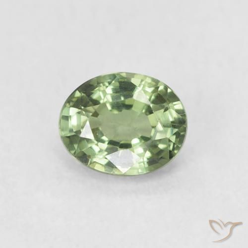 0.55ct Natural Verde salvia Zafiro, Ovalada, VVS-VS