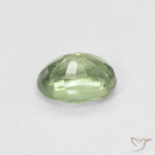 Zafiro Verde salvia natural de 0.55 ct, Ovalada, VVS-VS