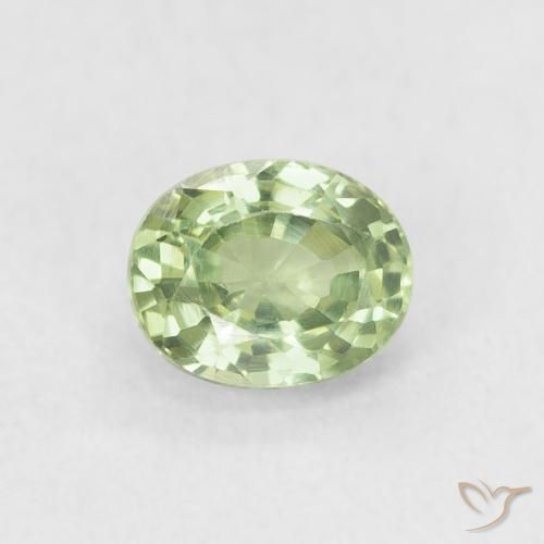 0.63ct Natural Verde salvia muy claro Zafiro, Ovalada, VVS-VS
