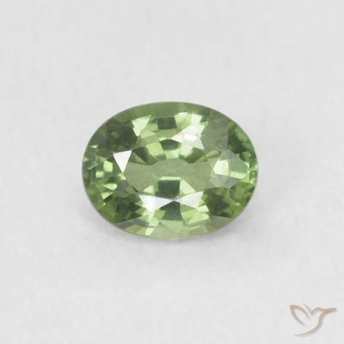 0.46ct Natural Verde medio Zafiro, Ovalada, VVS-VS