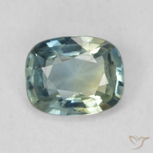 0.79ct Natural Verde-azul Zafiro, Forma Cojín, VVS-VS