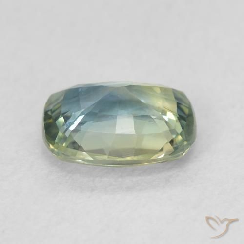 Zafiro Verde-azul natural de 0.79 ct, Forma Cojín, VVS-VS