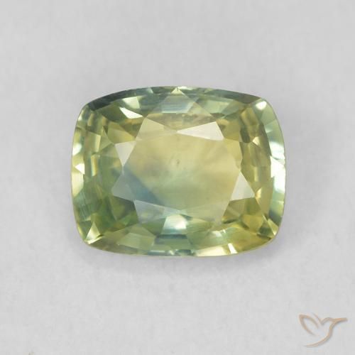 0.73ct Natural Verde bosque claro Zafiro, Forma Cojín, VVS-VS
