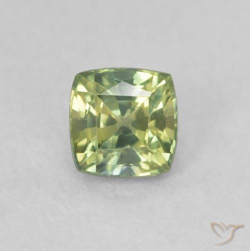 0.54ct Natural Verde medio Zafiro, Forma Cojín, VVS-VS