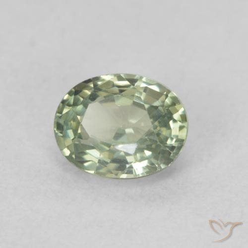 0.54ct Natural Verde bosque Zafiro, Ovalada, VS, Photo A