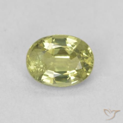 0.54ct Natural Verde medio Zafiro, Ovalada, SI
