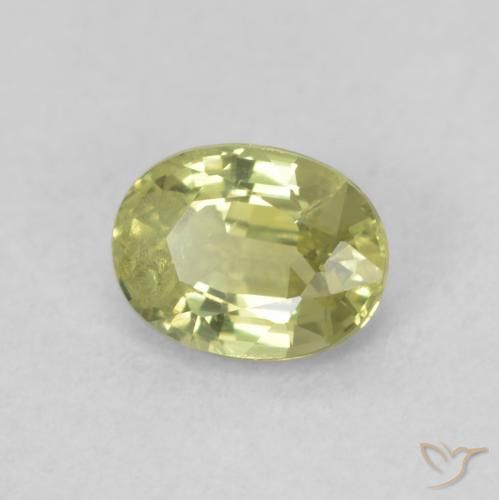 Zafiro Verde medio natural de 0.54 ct, Ovalada, SI