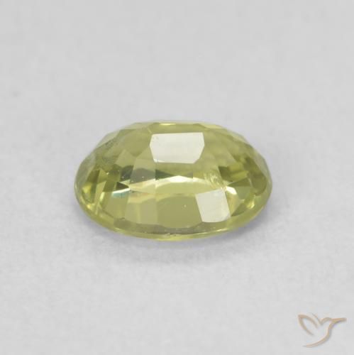 Zafiro Verde medio natural de 0.54 ct, Ovalada, SI