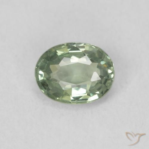 0.42ct Natural Verde claro Zafiro, Ovalada, VS