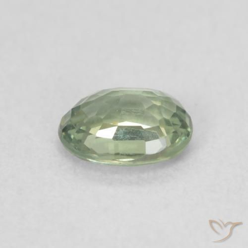 Zafiro Verde claro natural de 0.42 ct, Ovalada, VS