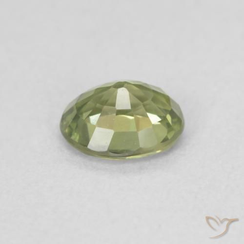Zafiro Verde medio natural de 0.47 ct, Ovalada, VS