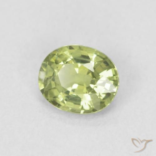 Zafiro Verde medio natural de 0.43 ct, Ovalada, VS