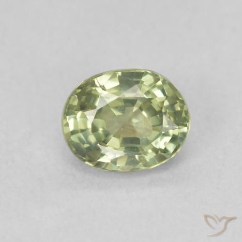 0.53ct Natural Verde cálido Zafiro, Ovalada, VS