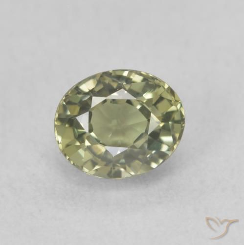 0.70ct Natural Verde claro Zafiro, Ovalada, VVS