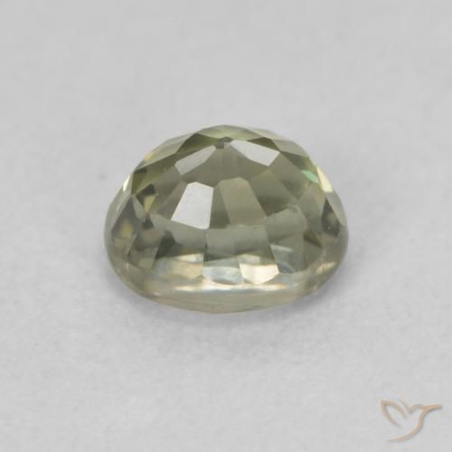 Zafiro Verde claro natural de 0.70 ct, Ovalada, VVS